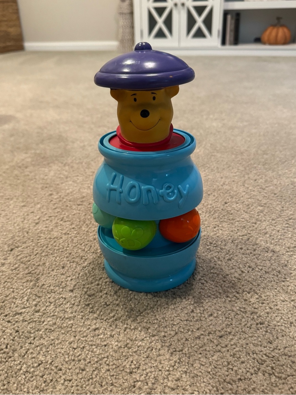 Vintage Mattel 90s Y2K Disney Winnie The Pooh Spinning Honey Pot Pop Up Baby Toy